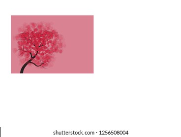 Tree of Hearts vector with space on right side