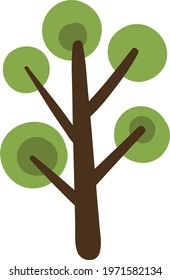 Baum des Himmels, Symbolgrafik, Vektorgrafik auf weißem Hintergrund