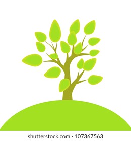 Tree and hill illustration background