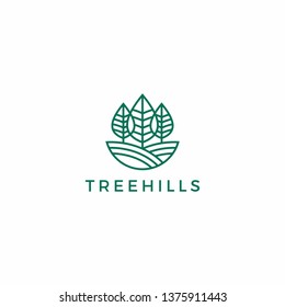 Tree Hill leaf / Leaves Logo Design Inspiration