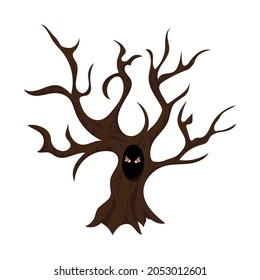 tree with a hollow for halloween, vector illustration