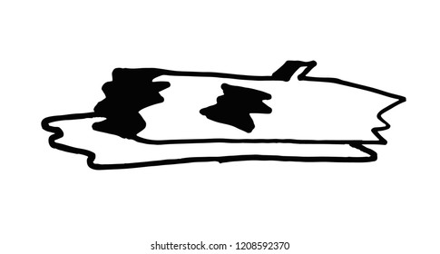 Tree hollow. Log. Deadwood. Hand-drawn vector illustration. Logo. Print for t-shirt and bags.  Sticker for social media content. Doodle. 
