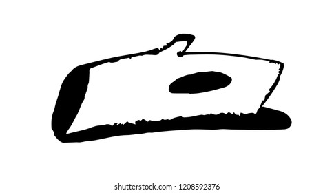 Tree hollow. Log. Deadwood. Hand-drawn vector illustration. Logo. Print for t-shirt and bags.  Sticker for social media content. Doodle. 