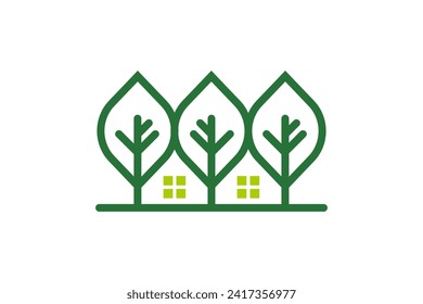 tree home logo design vector
