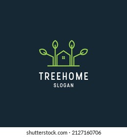 Tree home logo icon design template