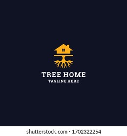 Tree Home logo template design in Vector illustration 