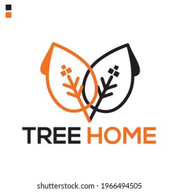 TREE HOME__LOGO. This is a logo about nature and home based. you can use it for leaf logo or home tree plant logo.