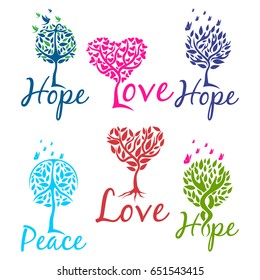 Tree of hope, faith and love logo