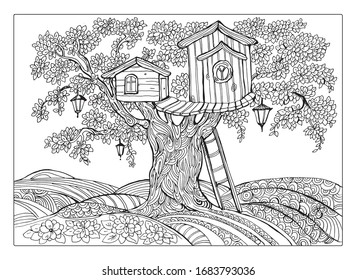 tree house coloring book for children