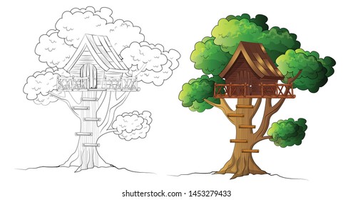 Tree House in Colour and Black and White
