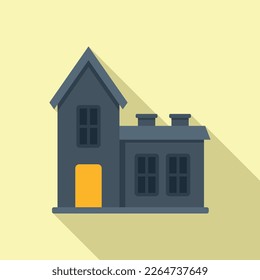 Tree house icon flat vector. Halloween night. Castle fear