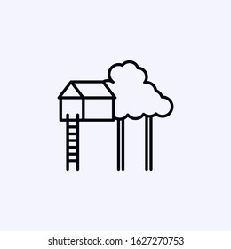 Tree house icon isolated on white background