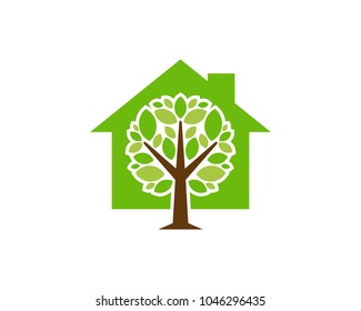 Tree House Icon Logo Design Element