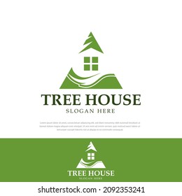 Tree house icon triangle abstract design template illustration, symbol design template
