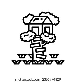 Tree House icon in vector. Illustration