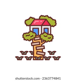 Tree House icon in vector. Illustration