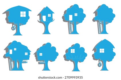 Ilustração do conjunto de vetores Tree House Icon
