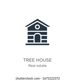 Tree house icon vector. Trendy flat tree house icon from real estate collection isolated on white background. Vector illustration can be used for web and mobile graphic design, logo, eps10