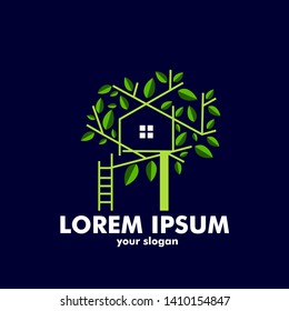 Tree House illustrative logo for Environmental care related business. 