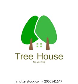 Tree House illustrative logo for Environmental care related business. It’s great for websites and the design is print friendly for all medias. Design on white background.