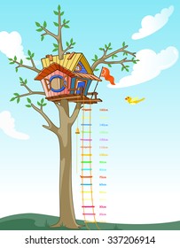 Tree House Kids Height Scale Illustration