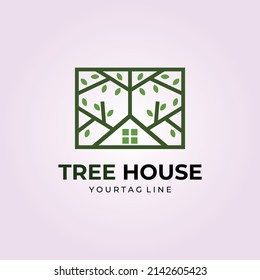 Baumhauslinie Logo Vektorgrafik Design