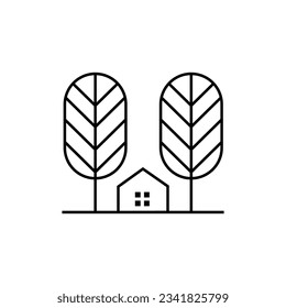 Tree House Line Art logo