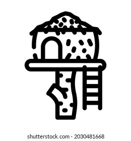 tree house line icon vector. tree house sign. isolated contour symbol black illustration