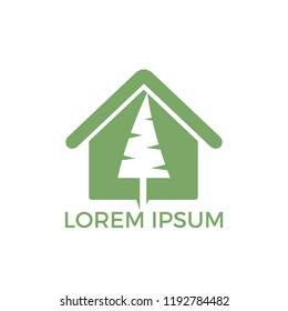 Tree house logo design. Eco house concept.