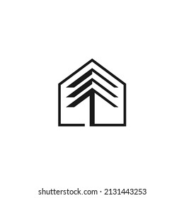 Diseño del logotipo de la casa de árbol. Construcción de símbolos de iconos y pinzas