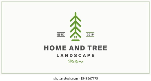 tree and house Logo design inspiration	