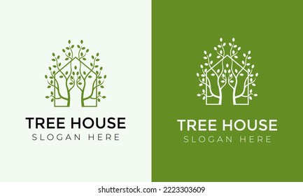 Tree House logo design inspiration, home garden farm brand identity