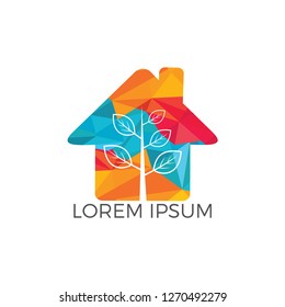 Tree House logo design. Minimal tree house logo company and business.