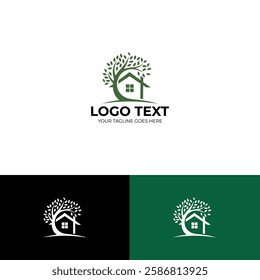 Tree house logo design template