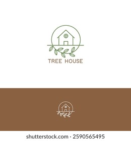 Tree house logo design template