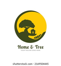 Tree house logo design - vector