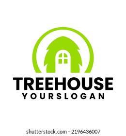 tree house logo design vector template