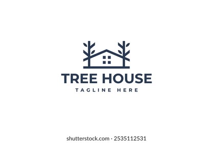tree house logo design vector illustration