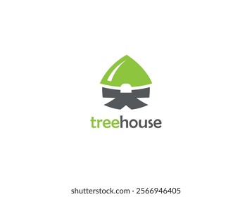 Tree House Logo Design Vector Template Element