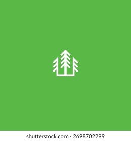 Diseño de Vector plano del icono del logotipo de la casa del árbol