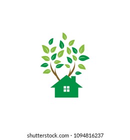 Tree house logo icon graphic template