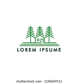 tree house logo template design vector illustration