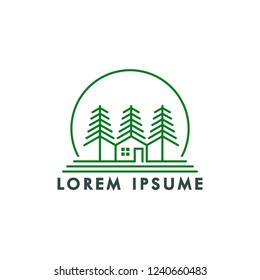 tree house logo template design vector illustration