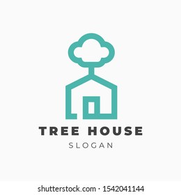 Tree House logo template design.