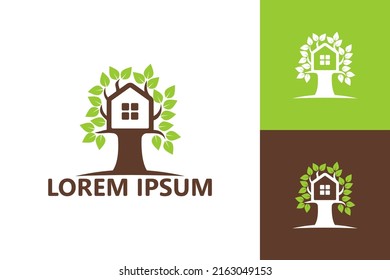 Tree House Logo Template Design Vector