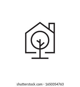 Tree house logo template vector icon design