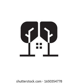 Tree house logo template vector icon design