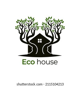 Tree house logo vector icon illustration