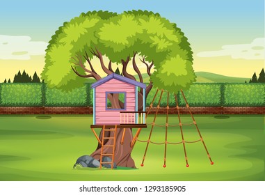 A tree house playground illustration