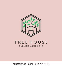 diseño de imagen de línea de plantilla de árbol logotipo de símbolo vector